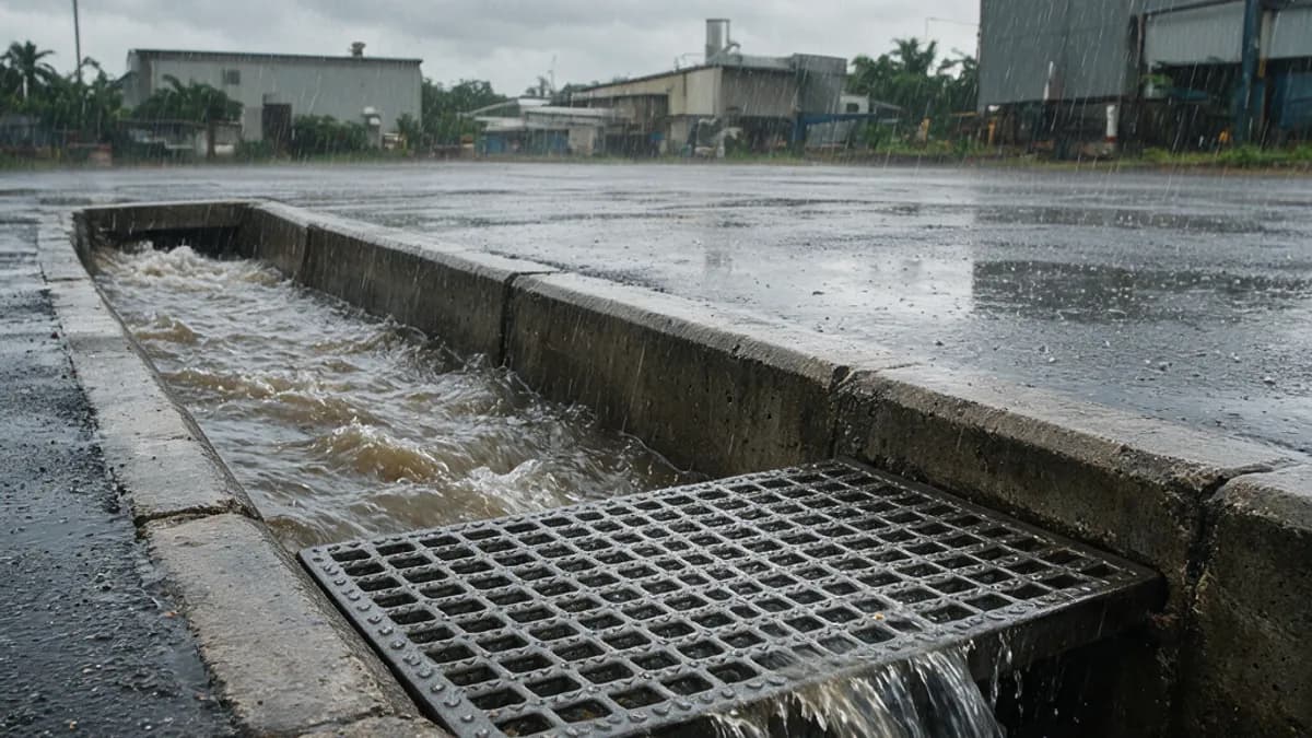 Drenagem pluvial industrial: dimensionar para a chuva que cai aqui