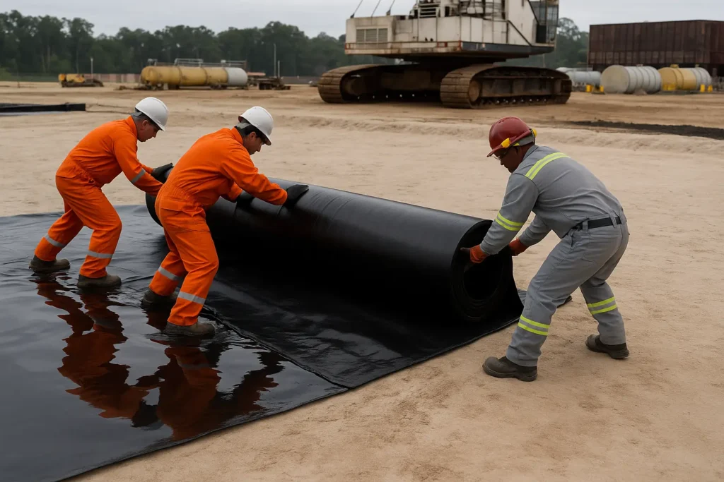 Geossintéticos na Amazônia Legal – alocação de painéis de geomembrana PEAD em bacia de diesel Itacoatiara-AM" 